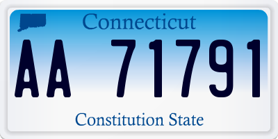 CT license plate AA71791