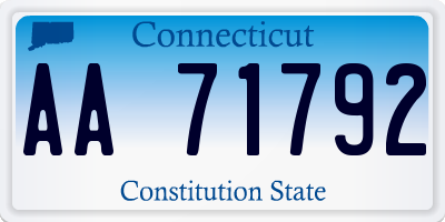 CT license plate AA71792