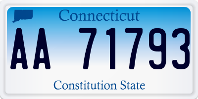 CT license plate AA71793