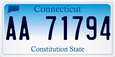 CT license plate AA71794