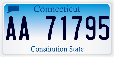 CT license plate AA71795