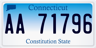 CT license plate AA71796