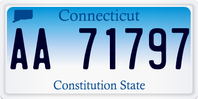 CT license plate AA71797