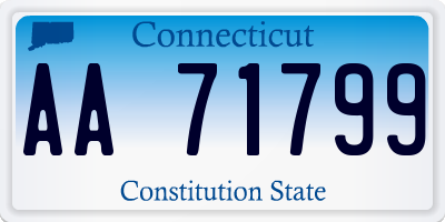 CT license plate AA71799