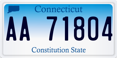 CT license plate AA71804