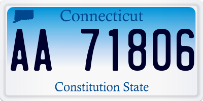 CT license plate AA71806