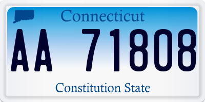 CT license plate AA71808