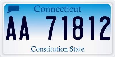 CT license plate AA71812