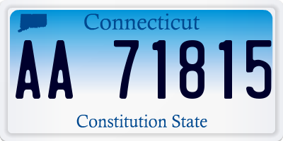 CT license plate AA71815