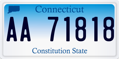 CT license plate AA71818