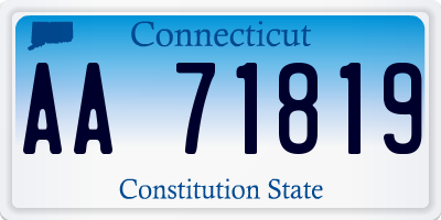 CT license plate AA71819