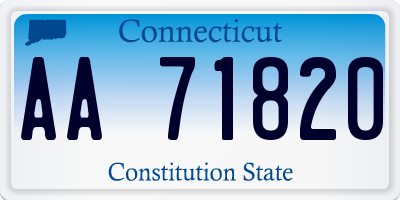 CT license plate AA71820