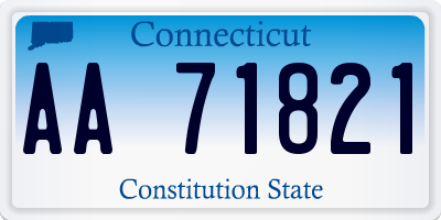 CT license plate AA71821