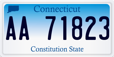 CT license plate AA71823