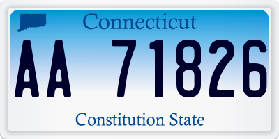 CT license plate AA71826