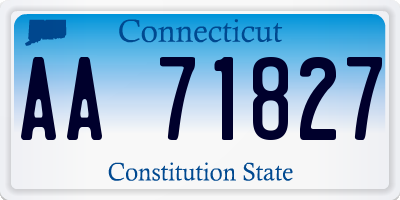 CT license plate AA71827