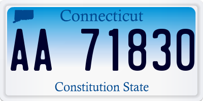 CT license plate AA71830