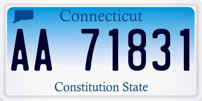 CT license plate AA71831