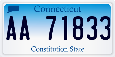 CT license plate AA71833