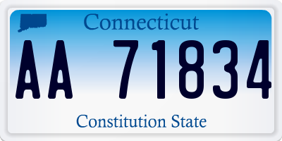 CT license plate AA71834