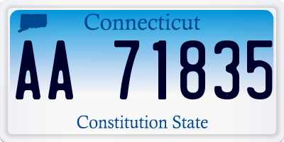 CT license plate AA71835