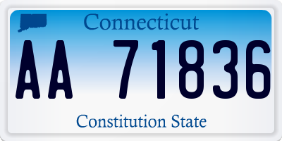 CT license plate AA71836