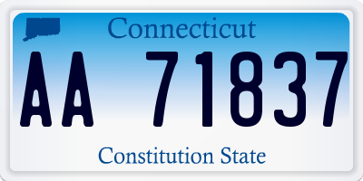 CT license plate AA71837