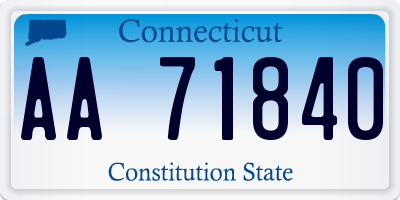 CT license plate AA71840