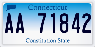 CT license plate AA71842