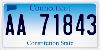 CT license plate AA71843