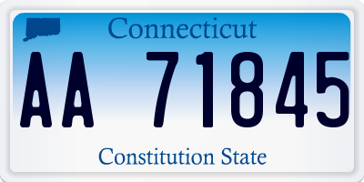 CT license plate AA71845