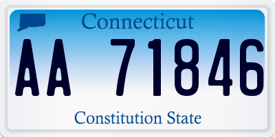 CT license plate AA71846