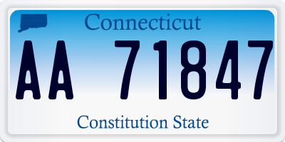 CT license plate AA71847