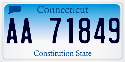 CT license plate AA71849