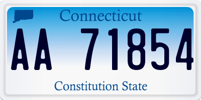 CT license plate AA71854