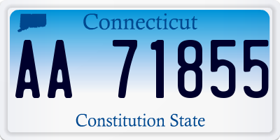 CT license plate AA71855