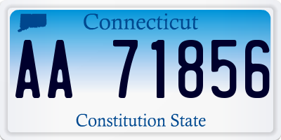 CT license plate AA71856