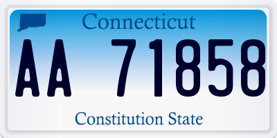 CT license plate AA71858