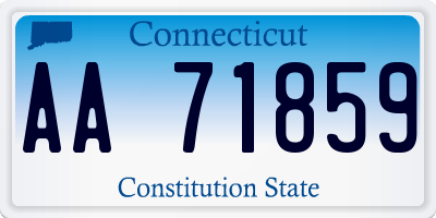 CT license plate AA71859