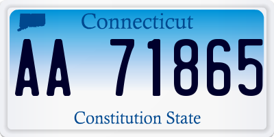 CT license plate AA71865