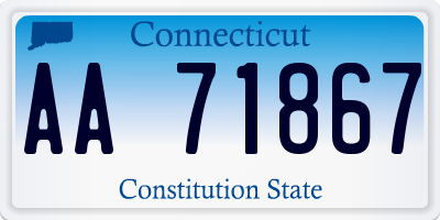 CT license plate AA71867