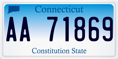 CT license plate AA71869