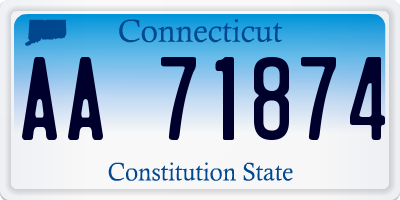 CT license plate AA71874