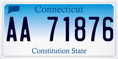 CT license plate AA71876