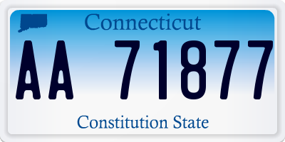 CT license plate AA71877