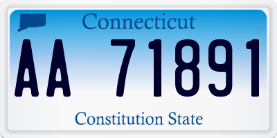 CT license plate AA71891