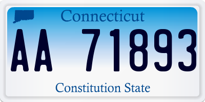 CT license plate AA71893