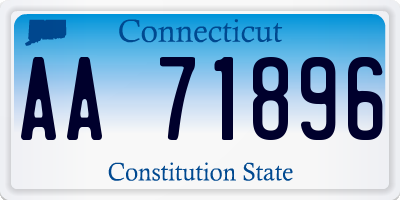 CT license plate AA71896