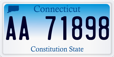 CT license plate AA71898