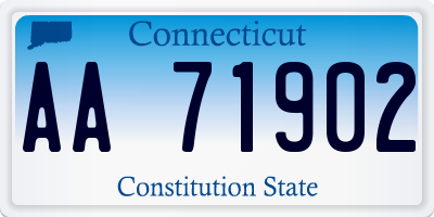 CT license plate AA71902